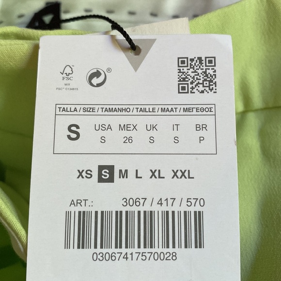 NWT. Zara Light Green Full Length Mid-Rise Pants. Size S, M. - Picture 8 of 11